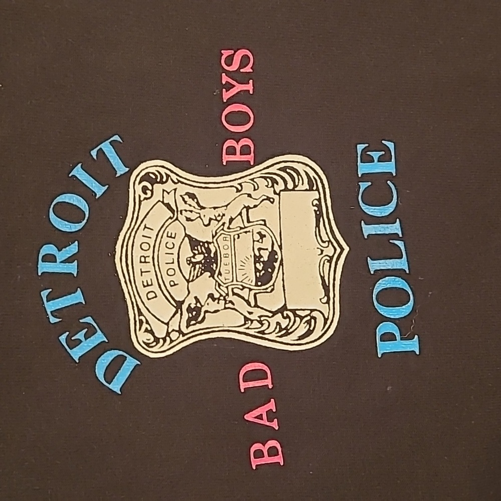 DETROIT POLICE BAD BOYS Black Cotton FOTL XL Mens Single Stitch T Shirt VTG RARE - Picture 5 of 9